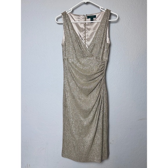 Lauren Ralph Lauren Dresses & Skirts - Lauren Ralph Lauren Dress Women's Size 6 Gold Holiday Party‎ Glamour Elegant
